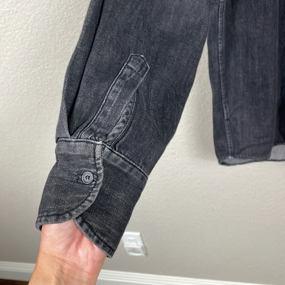 SOLD Mother Extra Roomie Frenchie Button Front Denim Shirt Jacket Jewel Thief M - Picture 6 of 15